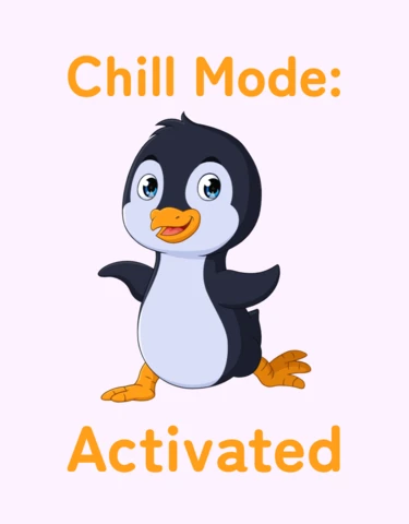 Modèle de conception de pingouin en mode "chill" : style amusant et ludique
