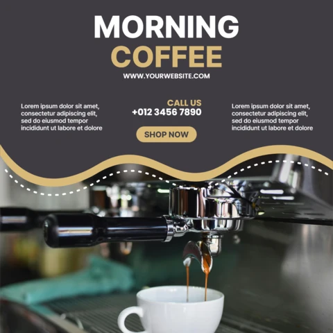 Morning Coffee Social Media Post Design Template