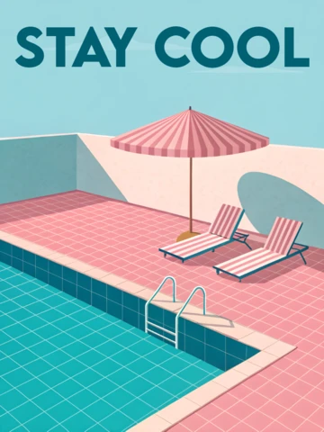 Stay Cool Poolside Design Template for Summer Party Invitations