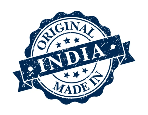 Modèle de logo pour le timbre Made in india