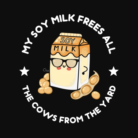 Mi leche de soja libera a todas las vacas plantilla de diseño de camiseta