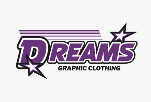 Diseño de plantilla de camiseta de streetwear visionario con gráfico de sueños, ropa atrevida, estrella púrpura.