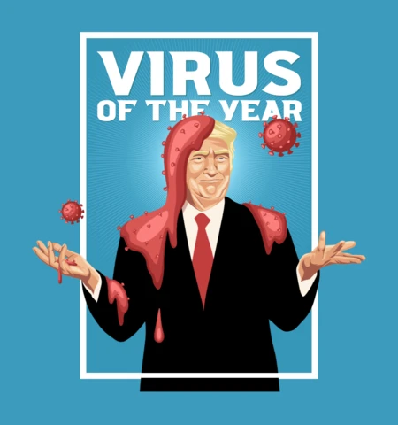 Virus del año donald trump plantilla de diseño de camisetas