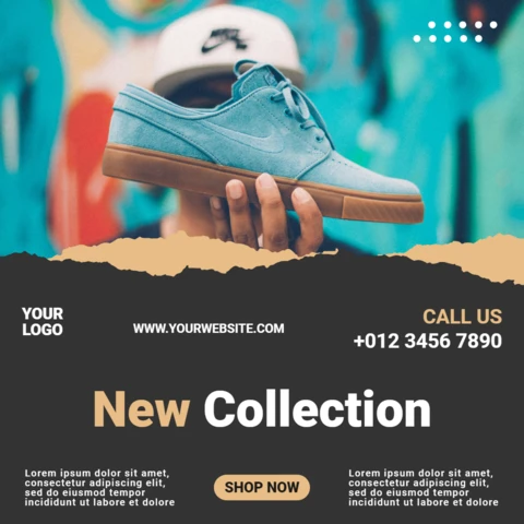New Streetwear Collection Sneakers Sale Instagram Post Design Template