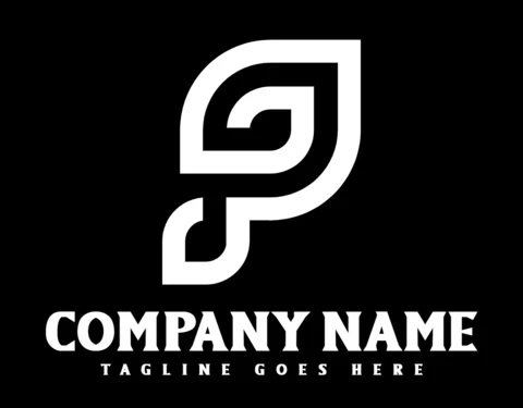 Szablon projektu logo firmy litera p