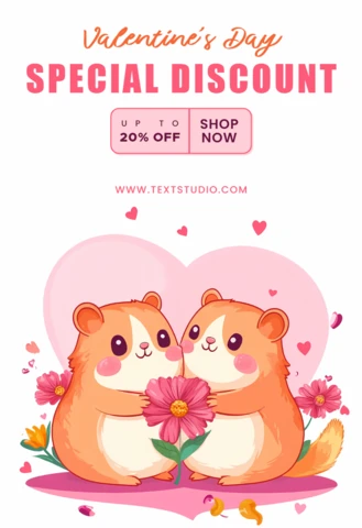 Valentine's Day Special Discount Design Template for Promotions