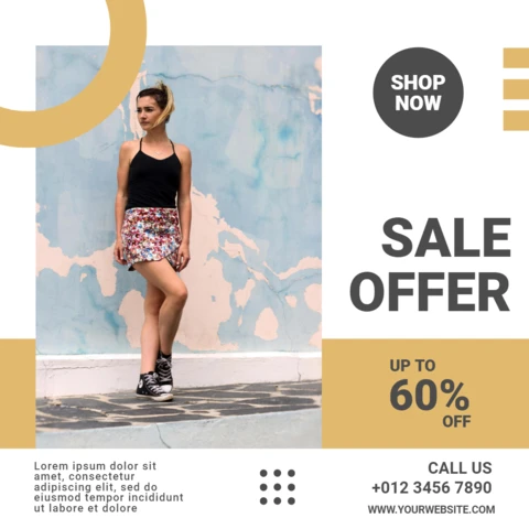 Women Fashion Commercial Instagram Post Design Template