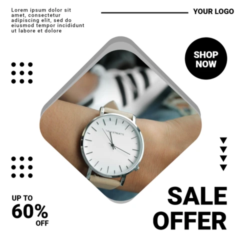 Watch Shop Commercial Instagram Post Design Template