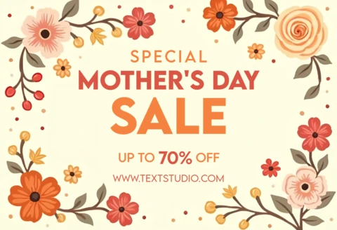 Floral Mother's Day Sale Template with Vintage Design