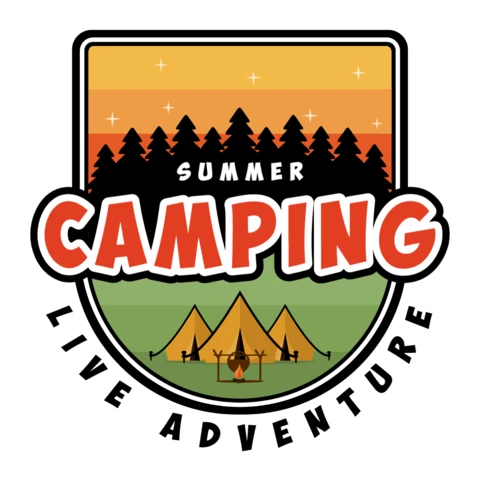 Modèle de logo pour un club de voyageurs en camping