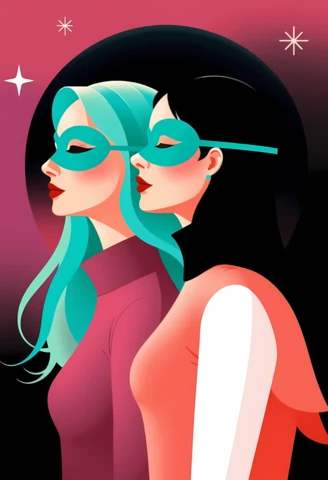 Elegante plantilla de ilustración de superheroína para proyectos de diseño modernos