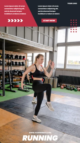 Vrouw fitness instagram verhaal post ontwerp sjabloon