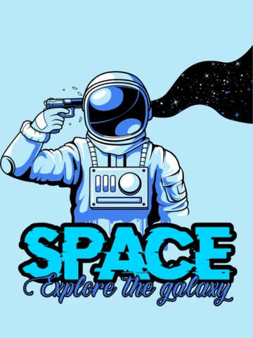 L'espace explore la galaxie avec le modèle de t-shirt d'astronaute
