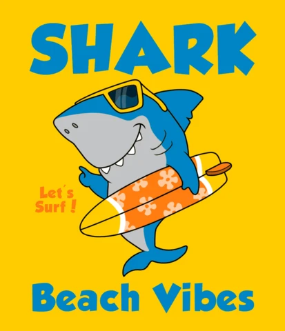 Shark Beach Vibes Design Template for Funny Summer Apparel