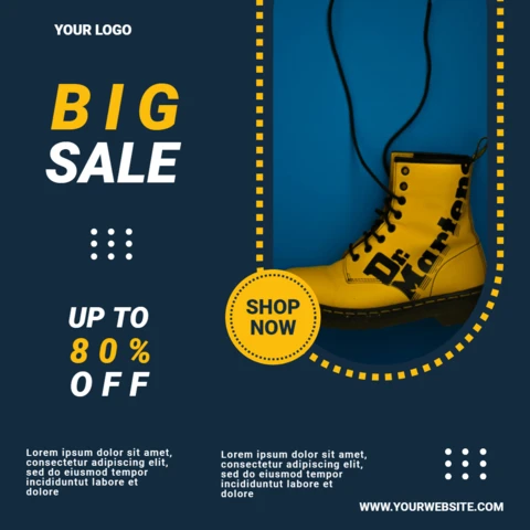 Big Sale Offer Streetwear Sneakers Sale Instagram Post Design Template