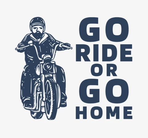 Man Riding Motorcycle Vintage T-shirt Design Template