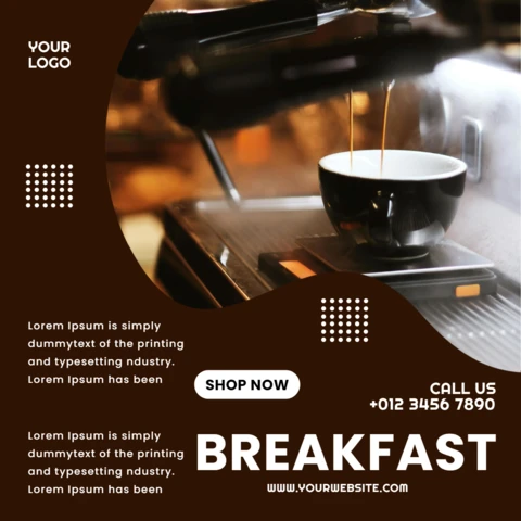 Coffee Social Media Poster Design Template