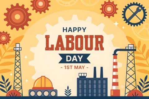Modelo de design vintage de feliz dia do trabalho para comemorar os trabalhadores