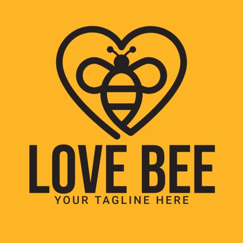 Love Bee Logo Design Template