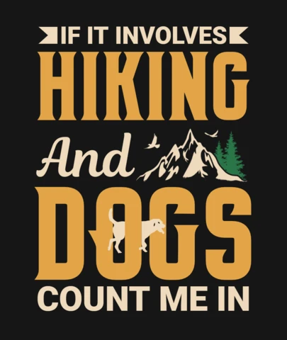 Hiking Dogs T-Shirt Design Template
