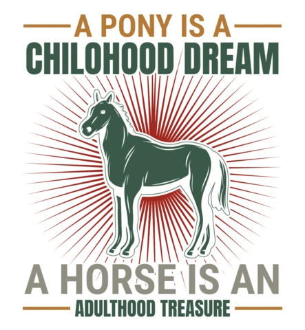 Vintage Style Horse Design Template: Nostalgic Pony and Horse Quote