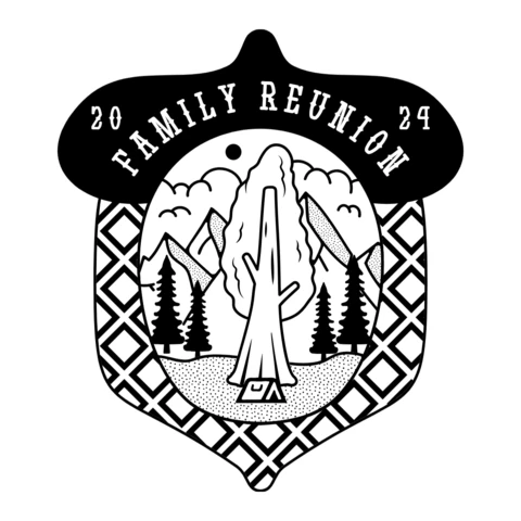 Géométrie sacrée réunion de famille silhouette badge design