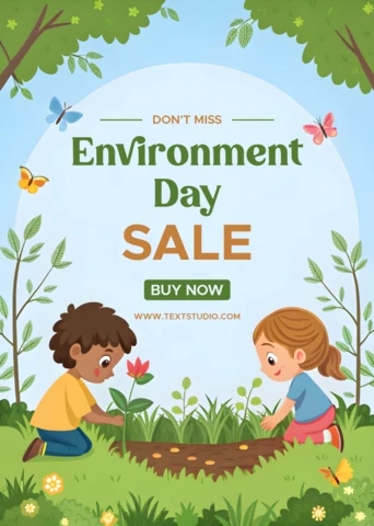 Playful Kids' Garden Design Template for Environment Day Sale
