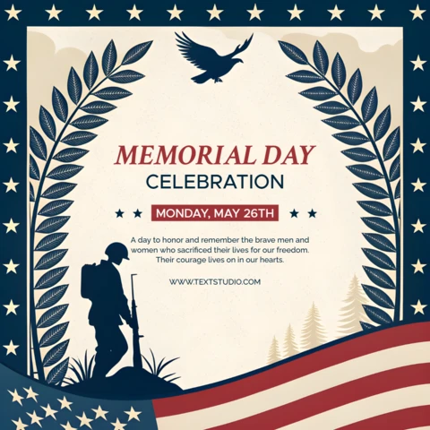 Patriotic Memorial Day Celebration Template | Vintage Design for Honoring Heroes