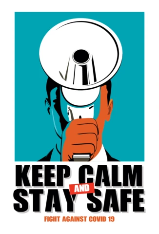 Keep calm megaphone quote poster design template