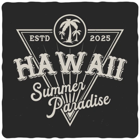 Hawaii Summer Paradise T-shirt Design Template
