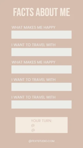 Personalized 'Facts About Me' Template Instagram Story Post Design