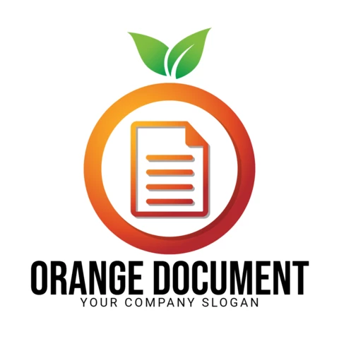 Szablon logo pomarańczowego dokumentu