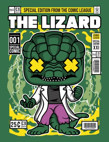 The Lizard Cartoon Character Magazine Cover Design Template