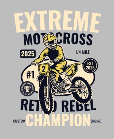 Extreme Motocross Championship T-shirt Design Template