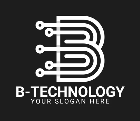 Modello di logo tecnologico lettera b