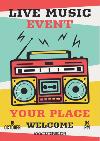 Live Music Event Flyer Template Design