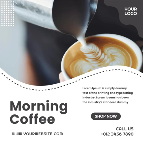 Morning Coffee Social Media Post Design Template