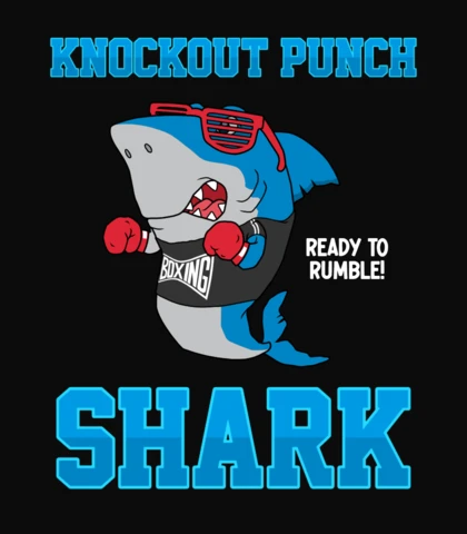 Knockout Boxing Shark Design Template for Fun Apparel