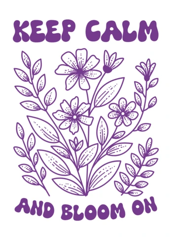 Plantilla de diseño floral para cartel motivacional con tema de mantén la calma.