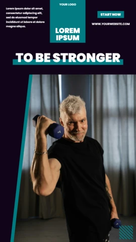 Strong Bodybuilder Instagram Story Post Design Template