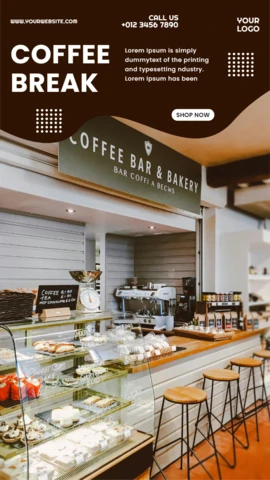 Coffee Shop Instagram Story Post Design Template