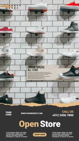 Modello di progettazione post storia Instagram per sneakers streetwear