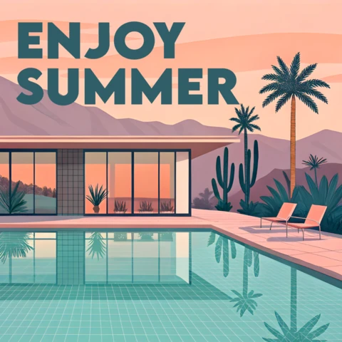 Summer Vibes Design for Retro Flat Postcard Template