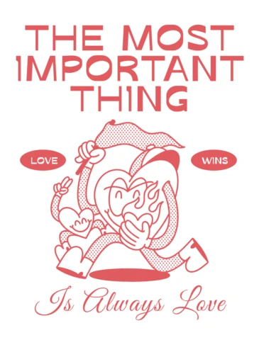 Modèle de design de citation inspirante "L'amour gagne" pour t-shirts