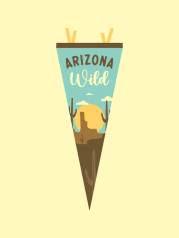 Arizona wild wimpel t-shirt sjabloon ontwerp