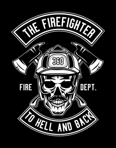 The Firefighter Skull T-shirt Design Template
