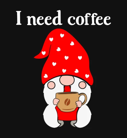 Xmas Gnomie Needs Coffee T-Shirt Design