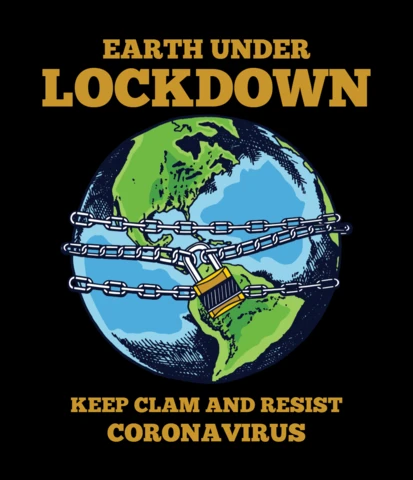 Modelo de design de camiseta do Earth under lockdown