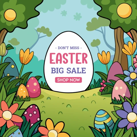 Colorful Easter Sale Design Template for Spring Promotions