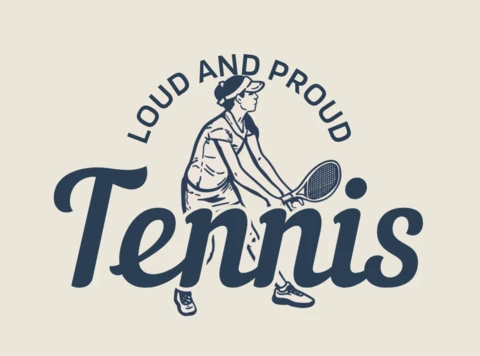 Tennis-Woman Vintage T-shirt Design Template